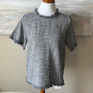 THML boho chic fringe hem blouse